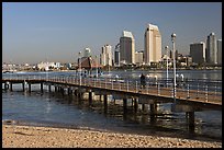 Beach, pier, and skyline, Coronado. San Diego, California, USA (color)