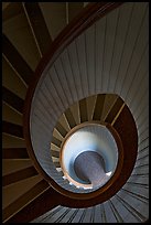 Spiral staircase inside Point Loma Lighthous. San Diego, California, USA