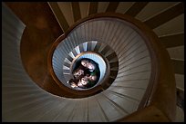 Children standing at the bottom of stairwell, Point Loma Lighthous. San Diego, California, USA