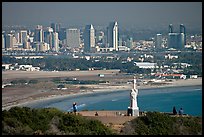 Cabrillo monument, navy base, and skyline. San Diego, California, USA