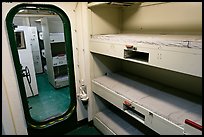 Berthing spaces, USS Midway. San Diego, California, USA (color)