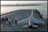 Plane in position at catapult, USS Midway aircraft carrier. San Diego, California, USA ( color)