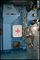 Main stirring wheel, USS Midway aircraft carrier. San Diego, California, USA