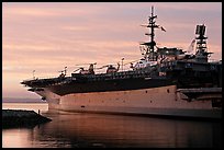 USS Midway at sunset. San Diego, California, USA