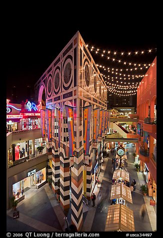 Triangular facade of the Palazzo, Horton Plaza. San Diego, California, USA (color)