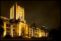 County Administration Center in Art Deco style at night. San Diego, California, USA