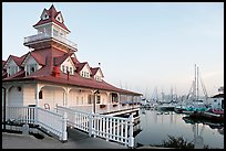 Boathouse and yachts, Coronado. San Diego, California, USA ( color)