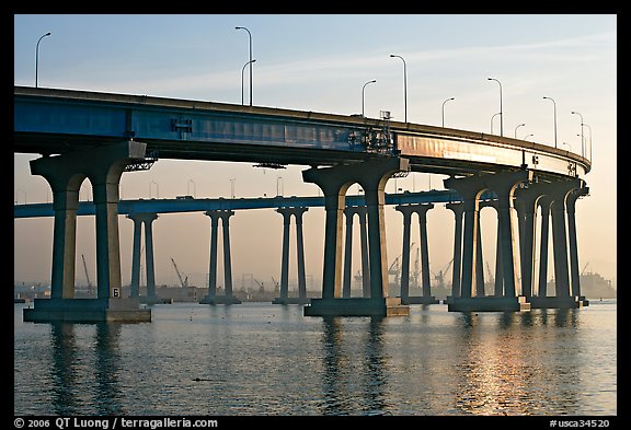 San Diego-Coronado Bay Bridge, early morning. San Diego, California, USA (color)
