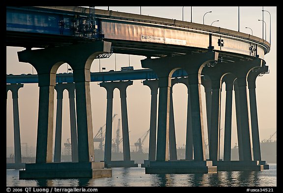 Pilars of the Bay Bridge, Coronado. San Diego, California, USA (color)