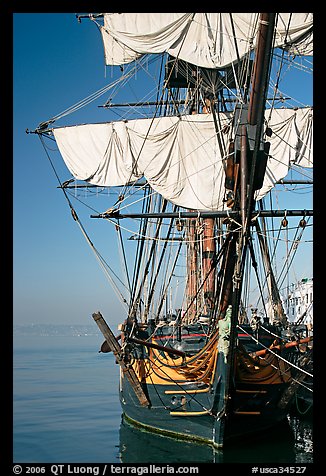 HMS Surprise, used in the movie Master and Commander, Maritime Museum. San Diego, California, USA (color)