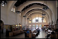 Vaulted ceiling,  waiting room of Santa Fe Depot. San Diego, California, USA ( color)