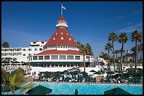 Swimming pool of hotel Del Coronado. San Diego, California, USA ( color)