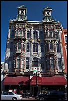 Facade of Louis Bank of Commerce building, Gaslamp quarter. San Diego, California, USA