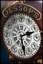 Detail of Jessops clock. San Diego, California, USA