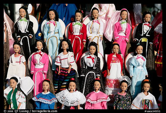 Mexican style dolls, Old Town. San Diego, California, USA (color)