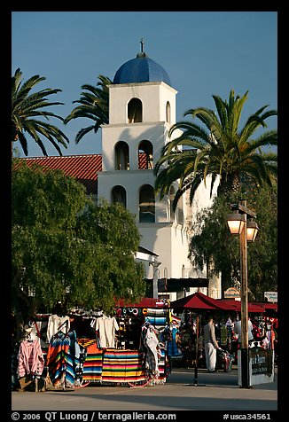 Store and church, Old Town State Historic Park. San Diego, California, USA