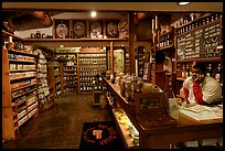 Man at the counter of Tea store,  Old Town. San Diego, California, USA