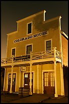 Colorado House at night, Old Town State Historic Park. San Diego, California, USA