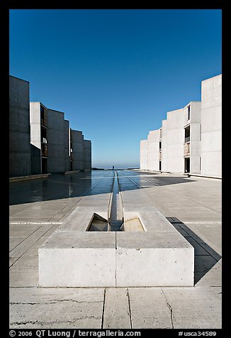 Salk Institute for biological studies designed by Louis Kahn, morning. La Jolla, San Diego, California, USA (color)