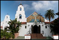 Church Mary Star of the Sea, designed by Carleon Winslow in California Mission style. La Jolla, San Diego, California, USA