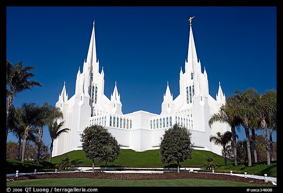 Mormon temple. San Diego, California, USA (color)
