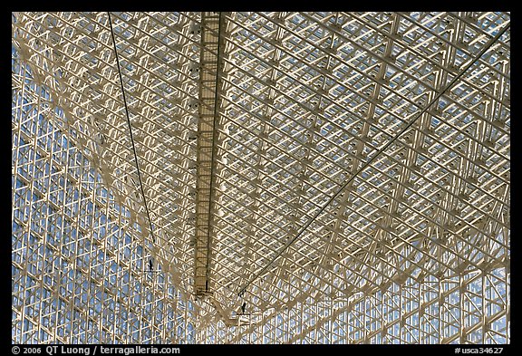 Some of the 10661 windows of the Crystal Cathedral from inside. Garden Grove, Orange County, California, USA (color)