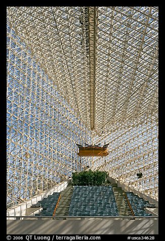 Interior structures of the Crystal Cathedral. Garden Grove, Orange County, California, USA