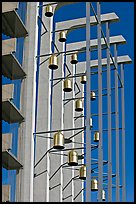 Modern arrangement of Bells in the Crystal Cathedral complex. Garden Grove, Orange County, California, USA