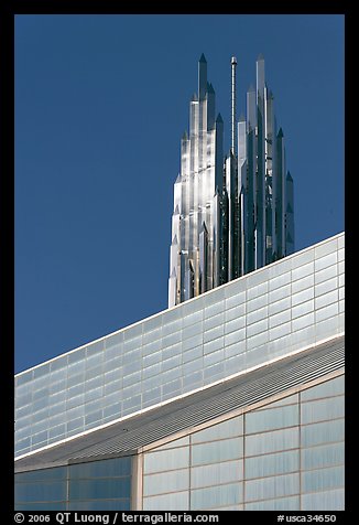 Detail of Bell Tower and Crystal Cathedral. Garden Grove, Orange County, California, USA