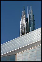 Detail of Bell Tower and Crystal Cathedral. Garden Grove, Orange County, California, USA