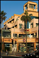 Shopping center on waterfront avenue. Huntington Beach, Orange County, California, USA (color)
