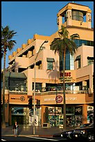 Shopping center on waterfront avenue. Huntington Beach, Orange County, California, USA