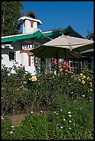 Garden and restaurant. Laguna Beach, Orange County, California, USA