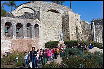 School children visiting the mission. San Juan Capistrano, Orange County, California, USA (color)