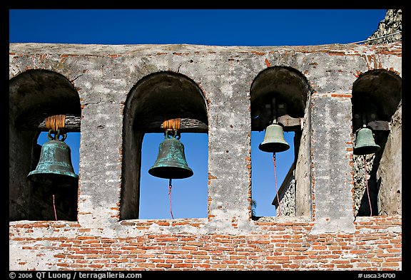 Bell Wall. San Juan Capistrano, Orange County, California, USA