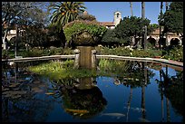 Moorish-style fountain in main courtyard. San Juan Capistrano, Orange County, California, USA (color)