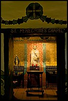 Side chapel in the Serra Chapel. San Juan Capistrano, Orange County, California, USA (color)