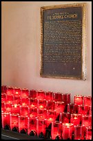 Rows of candles and sign commemorating Father Serra. San Juan Capistrano, Orange County, California, USA ( color)