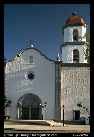 Mission basilica,  afternoon. San Juan Capistrano, Orange County, California, USA
