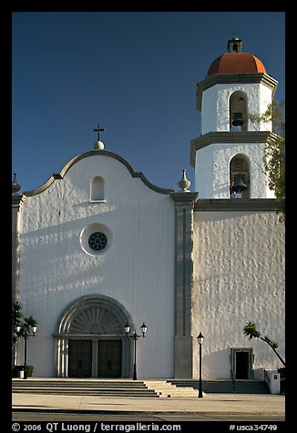 Mission basilica,  afternoon. San Juan Capistrano, Orange County, California, USA (color)