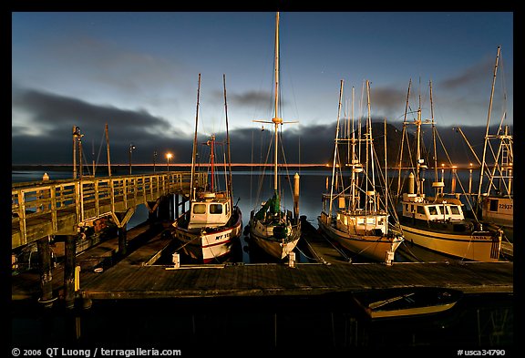 Harbor at dusk. Morro Bay, USA (color)