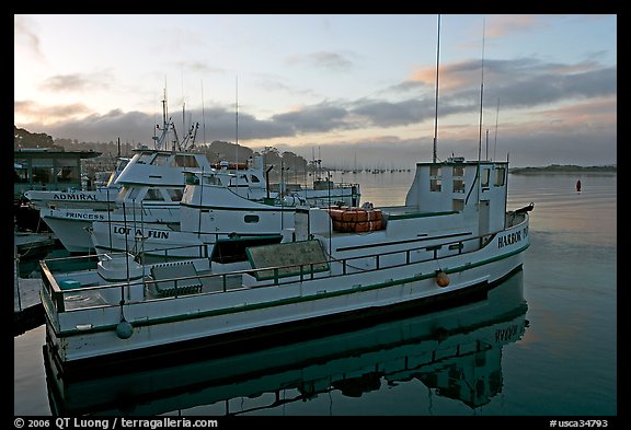 Harbor, sunrise. Morro Bay, USA (color)