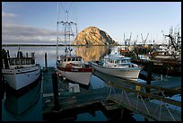 Harbor and Morro Rock, early morning. Morro Bay, USA