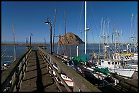 Deck, harbor, and Morro Rock. Morro Bay, USA (color)