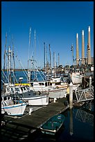 Fishing boats and power plant. Morro Bay, USA