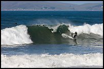 Surfer and wave. Morro Bay, USA