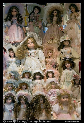 Danish dolls at Andersen gift shop. California, USA (color)