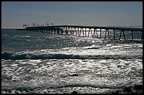 Pier and Rincon island. California, USA (color)