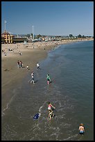 Children playing on the beach. Santa Cruz, California, USA (color)