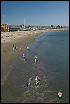 Children playing on the beach. Santa Cruz, California, USA